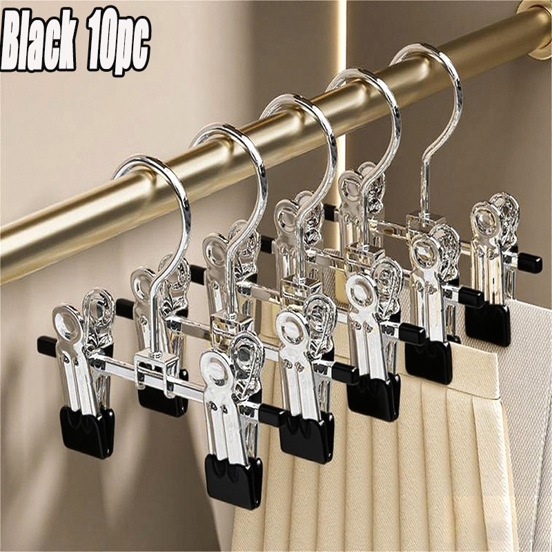 10pcs Non-marking Clip Hook Stainless Steel Hanger, Retractable Multi-functional Metal Non-slip ren'S Clothes Drying Rack with Sock Hook, Suitable for Family Wardrobe Storage and Drying Use, Spacesaving Hanger, Closet Organization, Sleek Hanger, Compact Design, Durable Construction, Sturdy Hanger, Sock Hanger - Image 8