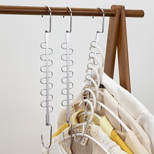Stainless Steel Wavy Hanger, Space-Saving Wardrobe Organizer, Multi-Functional Clothes Hook, Heavy-Duty Thickened Non-Slip Space-Saving Hanger