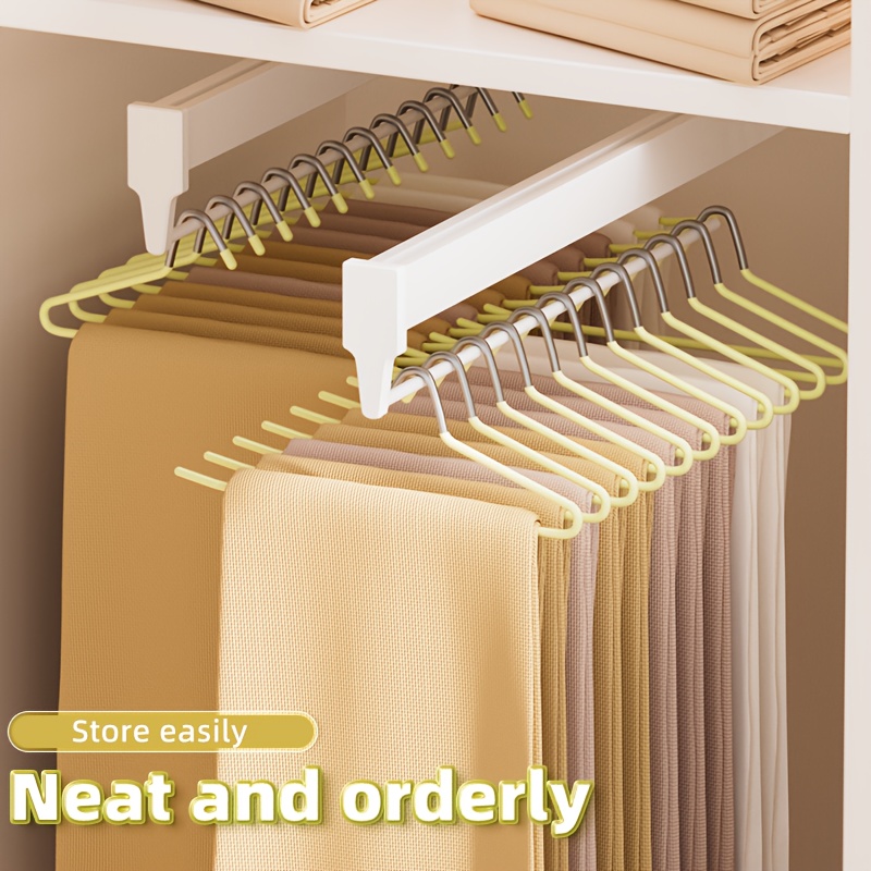 10pcs Goose-Shaped Anti-Slip Pants Hangers, Plastic-Coated, Anti-Slip, Mark-Free And Thickened. Suitable for Hanging Pants, Towels And Bath Towels at Home, And Can Be Used Both Indoors And Outdoors - Image 5