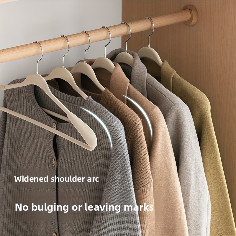 4pcs/8pcs Wide-Shoulder Velvet Hangers for Coats And Suits, Non-Slip And Mark-Free Household Hangers - Image 3