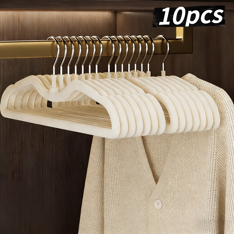 Flocked Short-neck Hanger, Space-saving Short-style Hanger for Home Use, Drying Rack, Plastic Clothes Hanger