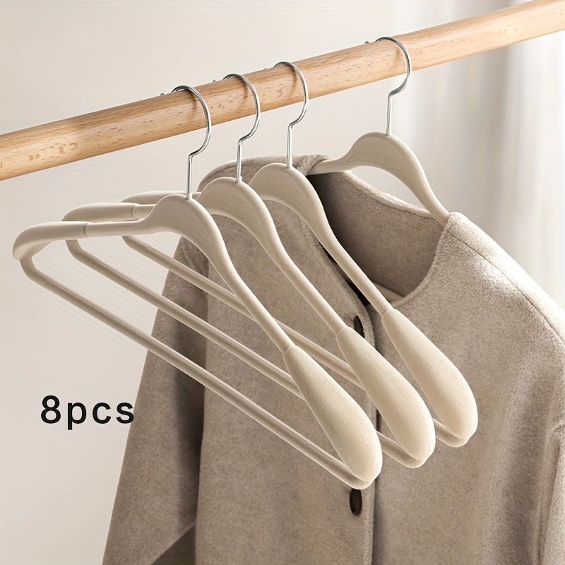 4pcs/8pcs Wide-Shoulder Velvet Hangers for Coats And Suits, Non-Slip And Mark-Free Household Hangers - Image 4