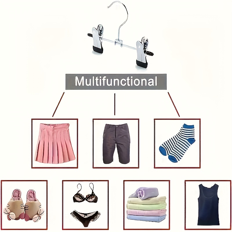10pcs Non-marking Clip Hook Stainless Steel Hanger, Retractable Multi-functional Metal Non-slip ren'S Clothes Drying Rack with Sock Hook, Suitable for Family Wardrobe Storage and Drying Use, Spacesaving Hanger, Closet Organization, Sleek Hanger, Compact Design, Durable Construction, Sturdy Hanger, Sock Hanger - Image 12