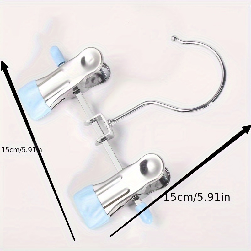 10pcs Non-marking Clip Hook Stainless Steel Hanger, Retractable Multi-functional Metal Non-slip ren'S Clothes Drying Rack with Sock Hook, Suitable for Family Wardrobe Storage and Drying Use, Spacesaving Hanger, Closet Organization, Sleek Hanger, Compact Design, Durable Construction, Sturdy Hanger, Sock Hanger - Image 5