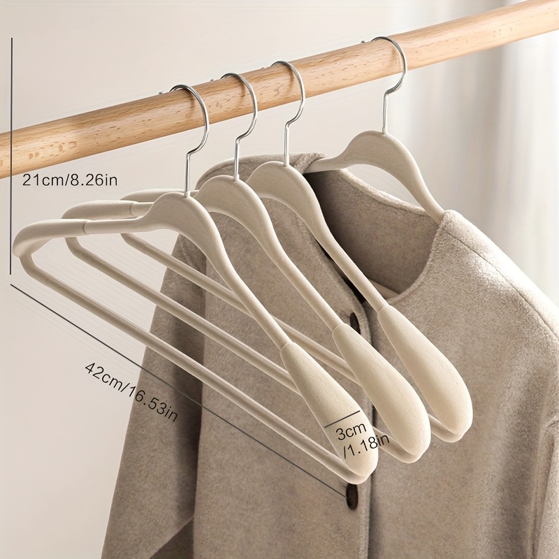 4pcs/8pcs Wide-Shoulder Velvet Hangers for Coats And Suits, Non-Slip And Mark-Free Household Hangers - Image 5