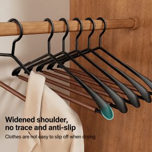10/20 PcsLuxury Beech Wood Hangers, Wide Shoulder Metal Frame with Glossy Finish - Thick & Sturdy for Coats, Blazers & Dresses - High-End Closet Upgrade, No Swivel Hook, Fixed Design, Valentine's Day Gift